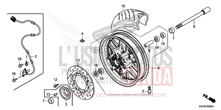 ROUE AVANT de Forza 300 PEARL HIMALAYAS WHITE (NHA87) 2013